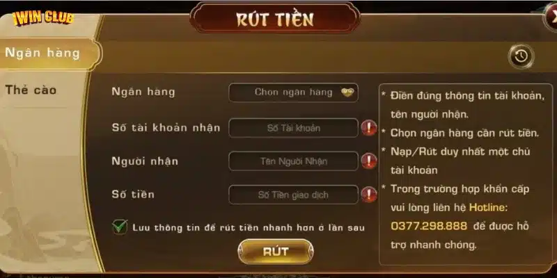 Hướng dẫn rút tiền iWin chi tiết từng bước